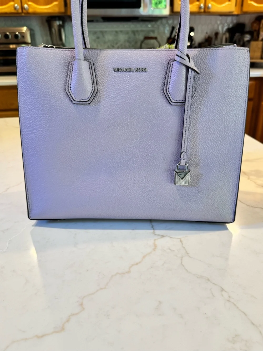 Michael Kors Lavender Pebbled Leather Satchel w/Removable Strap